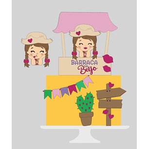  Arquivo Topo de Bolo Festa Junina Barraca do Beijo - EM CAMADAS