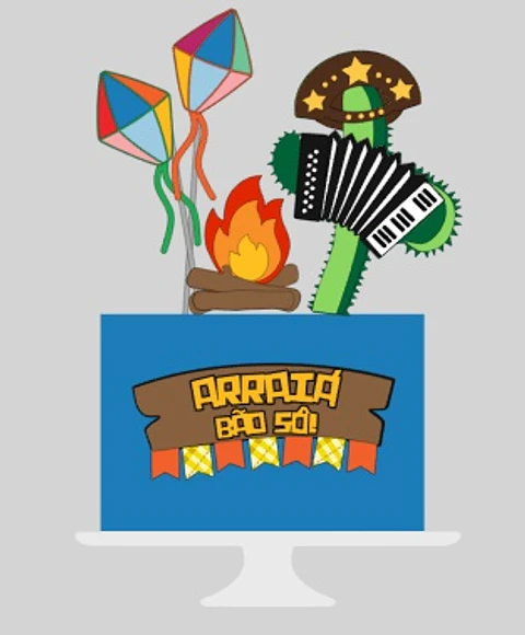 Arquivo Topo de Bolo Festa Junina Cacto com Sanfona - EM CAMADAS