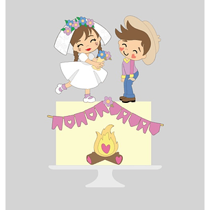 Arquivo Topo de Bolo Festa Junina Casamento na Rosa - EM CAMADAS