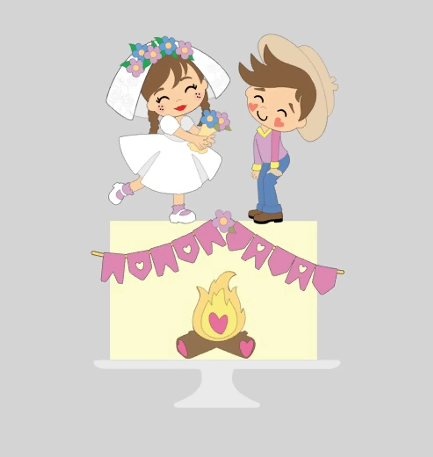 Arquivo Topo de Bolo Festa Junina Casamento na Rosa - EM CAMADAS 1