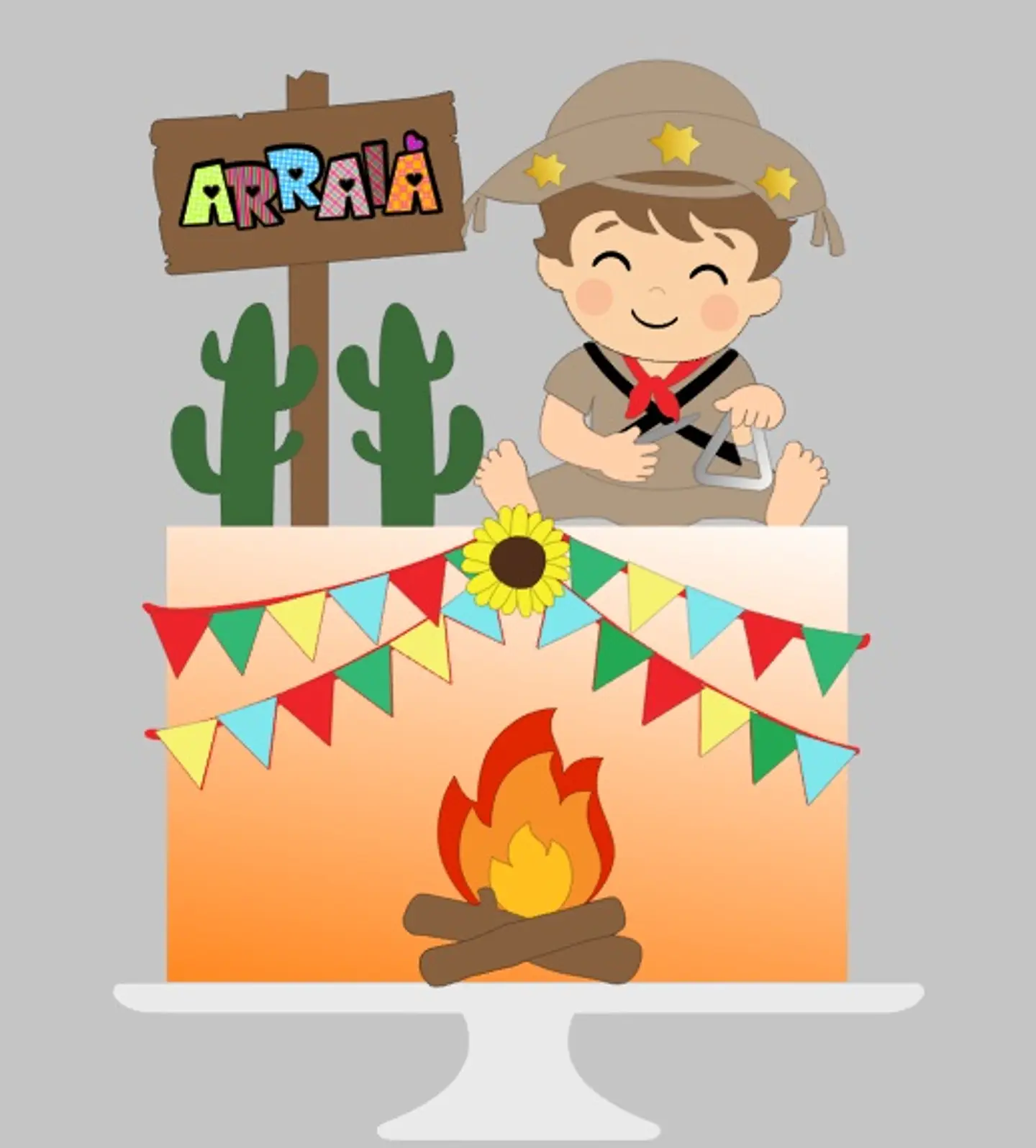  Arquivo Topo de Bolo Festa Junina Lapião Baby - EM CAMADAS 1