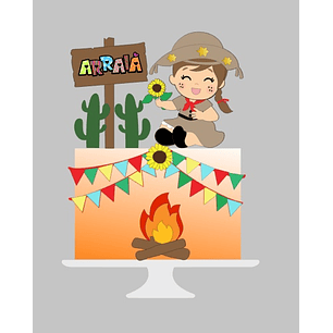 Arquivo Topo de Bolo Festa Junina Maria Bonita Baby - EM CAMADAS