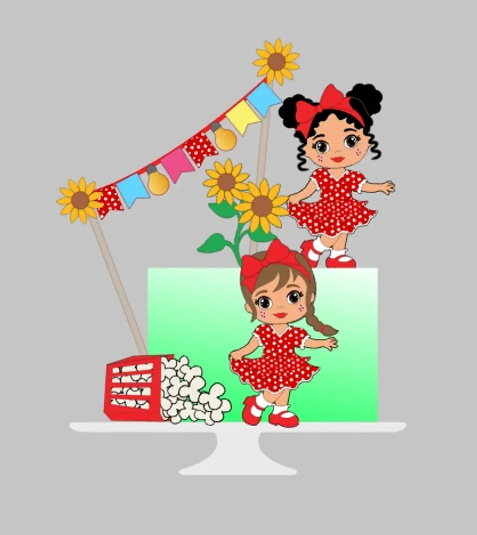 Arquivo Topo de Bolo Festa Junina Meninas - EM CAMADAS 1