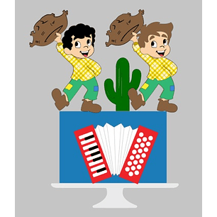 Arquivo Topo de Bolo Festa Junina Meninos Sanfona - EM CAMADAS