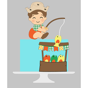 Arquivo Topo de Bolo Festa Junina Pescaria Menino - EM CAMADAS