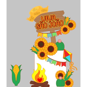 Arquivo Topo de Bolo Festa Junina Girrasol