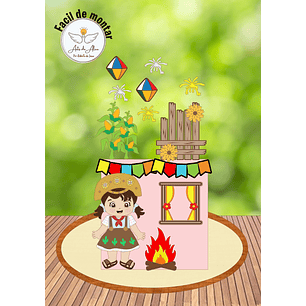 Arquivo Topo de Bolo Festa Junina Menina Janela - EM CAMADAS