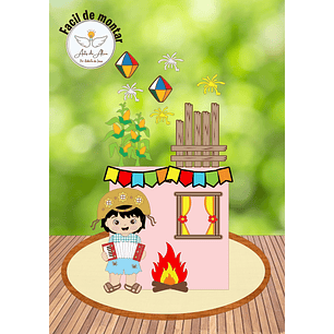  Arquivo Topo de Bolo Festa Junina Menino Janela - EM CAMADAS