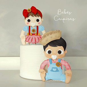 Arquivo Topo de Bolo Festa Junina Bebês Com Chupeta - EM CAMADAS