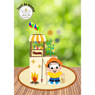  Arquivo Topos de Bolo Festa Junina Pescaria Chico Bento - EM CAMADAS