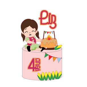  Arquivo Topos de Bolo Festa Junina Menina - EM CAMADAS