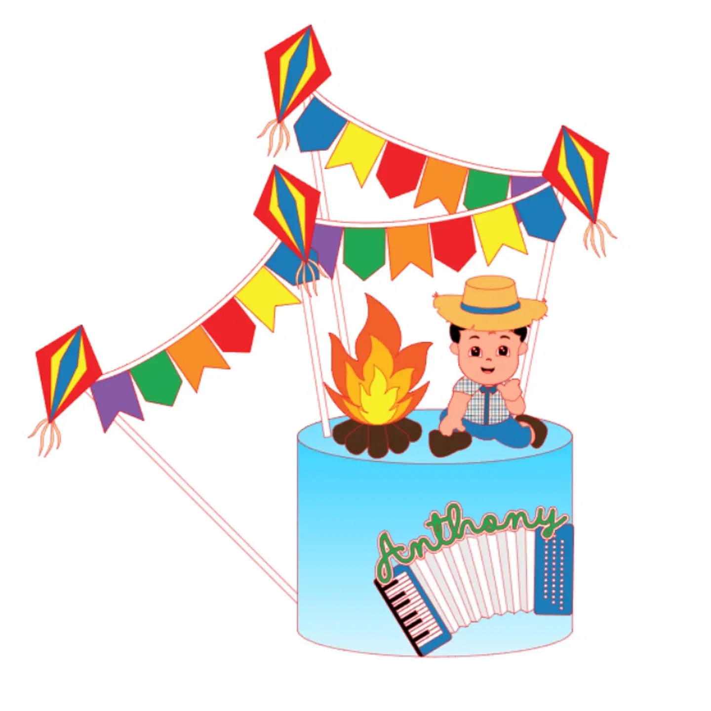 Arquivo Topos de Bolo Festa Junina Menino - EM CAMADAS 1
