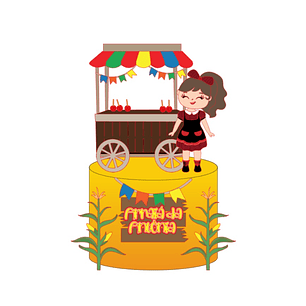 Arquivo Topos de Bolo Festa Junina Menina Barraquinha de Maçã - EM CAMADAS