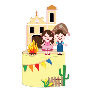 Arquivo Topos de Bolo Festa Junina Casal Caipira Igrejinha - EM CAMADAS