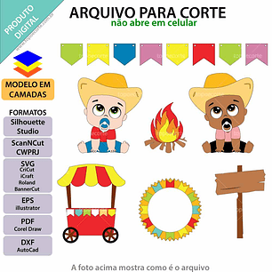 Arquivo Topos de Bolo Festa Junina Bebês - EM CAMADAS