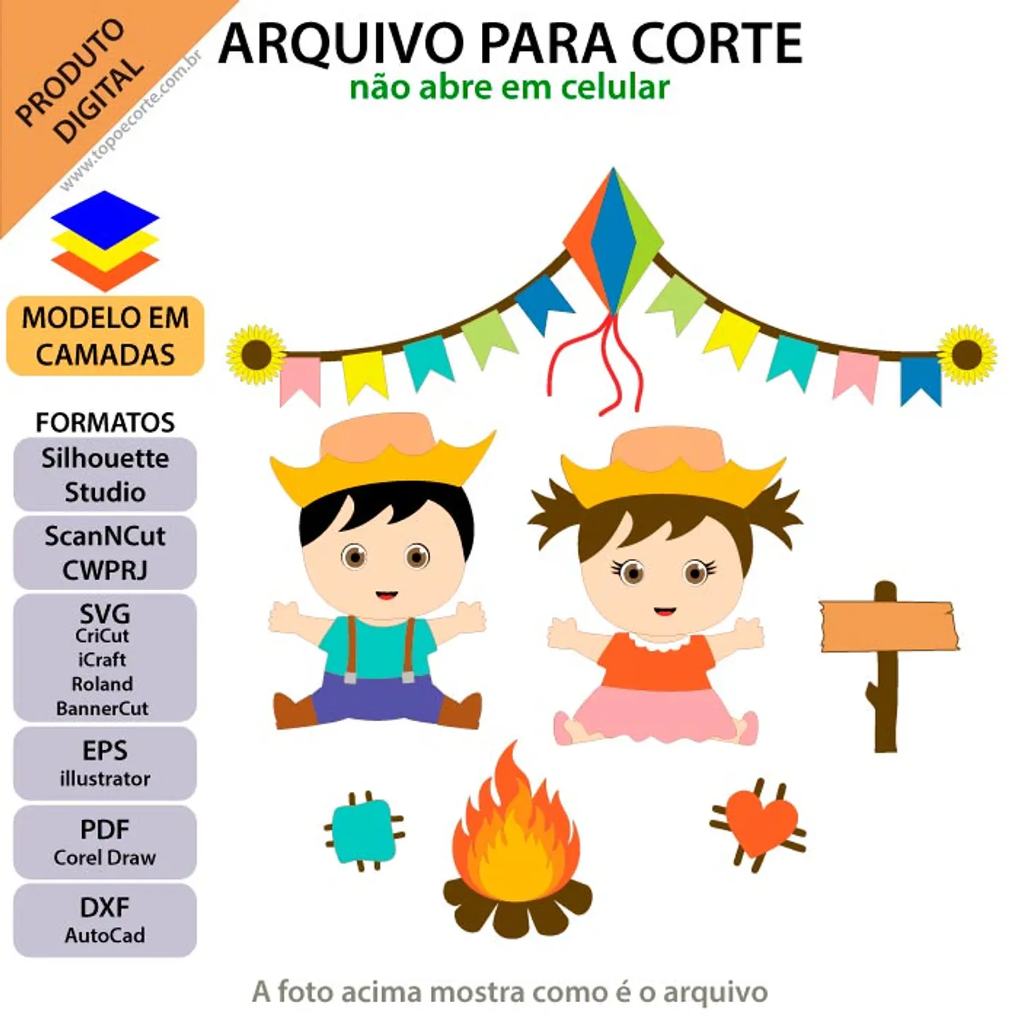 Arquivo Topos de Bolo Festa Junina Bebês - EM CAMADAS 1