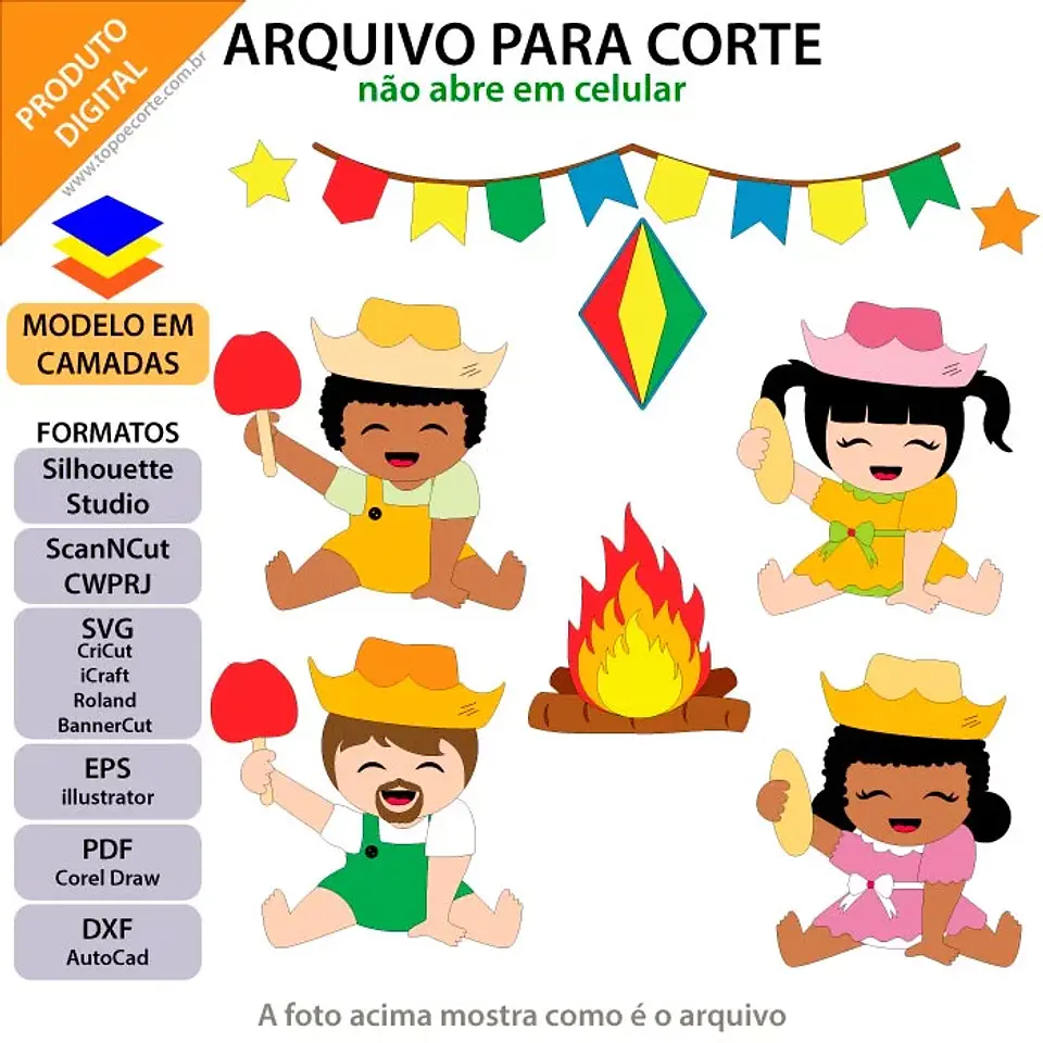 Arquivo Topos de Bolo Festa Junina Bebês - EM CAMADAS 1