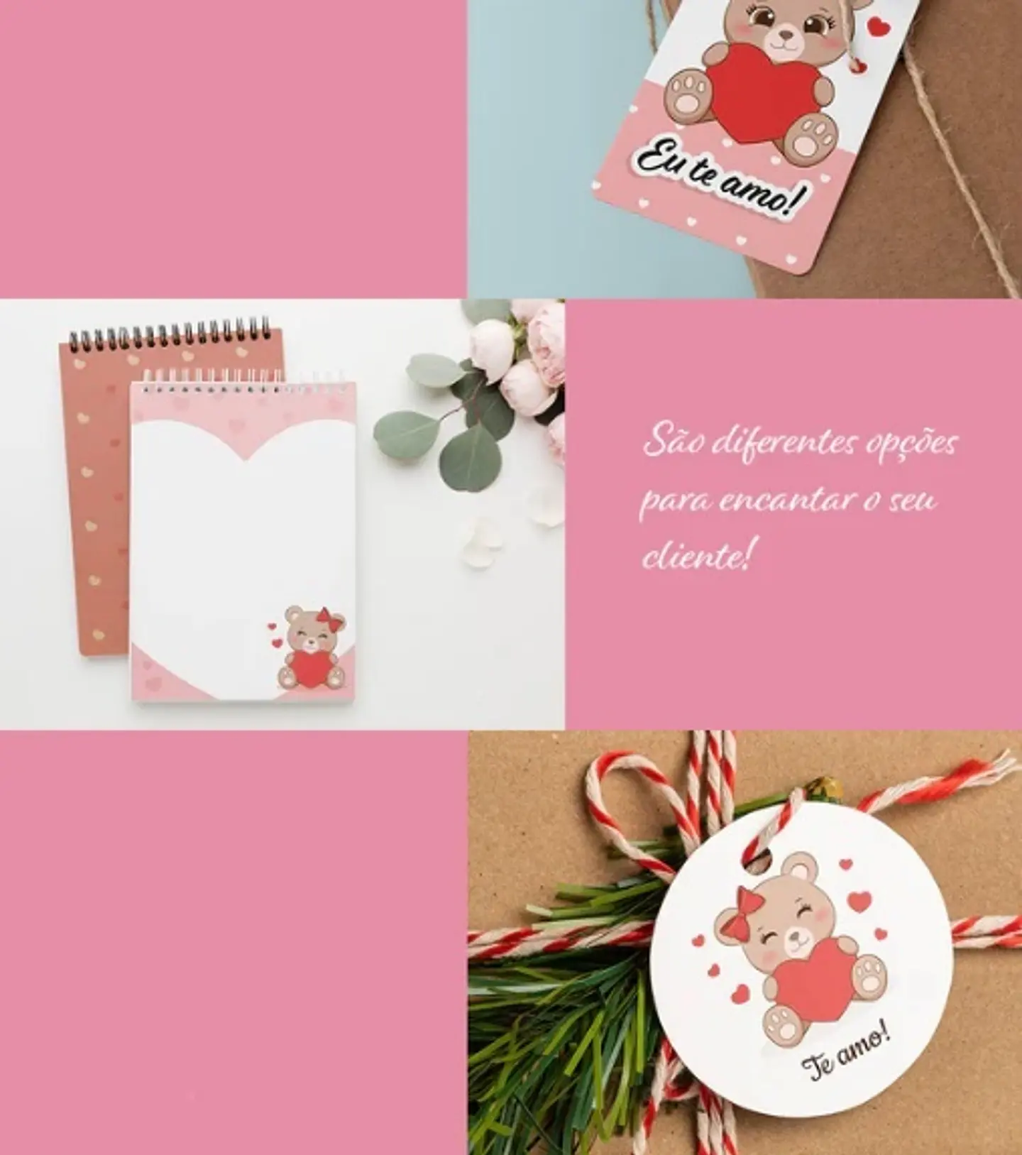Kit Digital Printables Ursinhos Apaixonados - BALLOON CRIATIVO 4