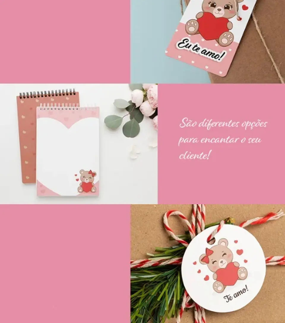 Kit Digital Printables Ursinhos Apaixonados - BALLOON CRIATIVO 4