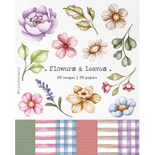 Kit Digital Flores e Folhas - NI ESTUDIO
