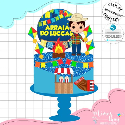 Arquivo Topo de Bolo Festa Junina Menino - EM CAMADAS