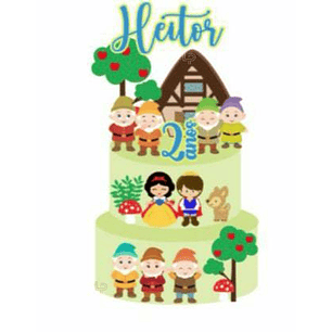 Arquivo de Corte Topo Branca de Neve e os 7 Anões