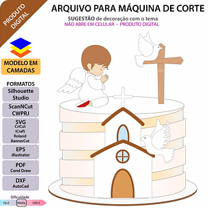 Arquivo Topo de Bolo Batizado Anjinho - EM CAMADAS