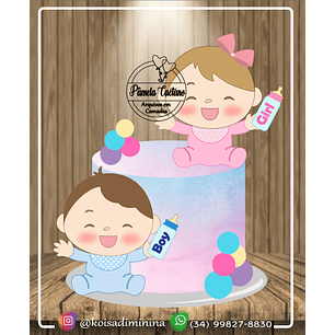 Arquivo de Corte Topo Chá Revelação Bebês