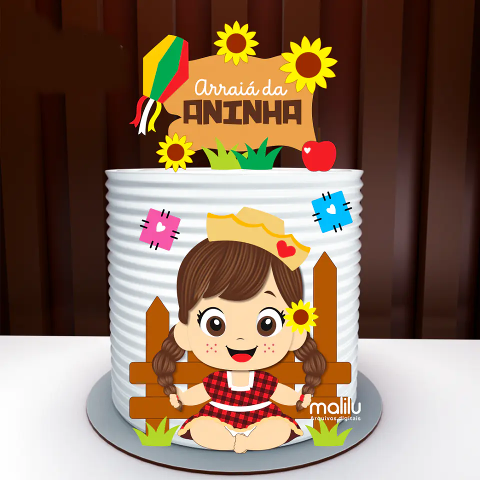 Arquivo Topo de Bolo Festa Junina Arraiá Menina - MALILU 1