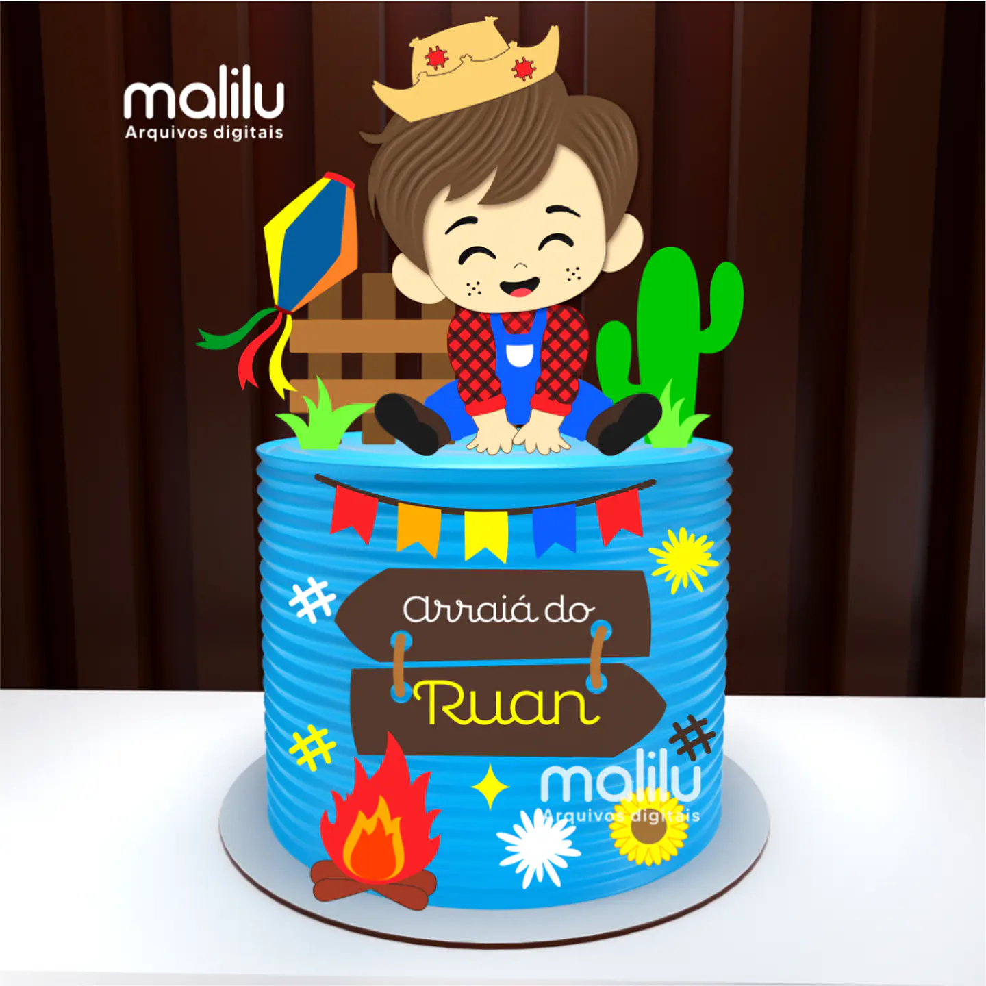 Arquivo Topo de Bolo Festa Junina Arraiá Menino - MALILU 1
