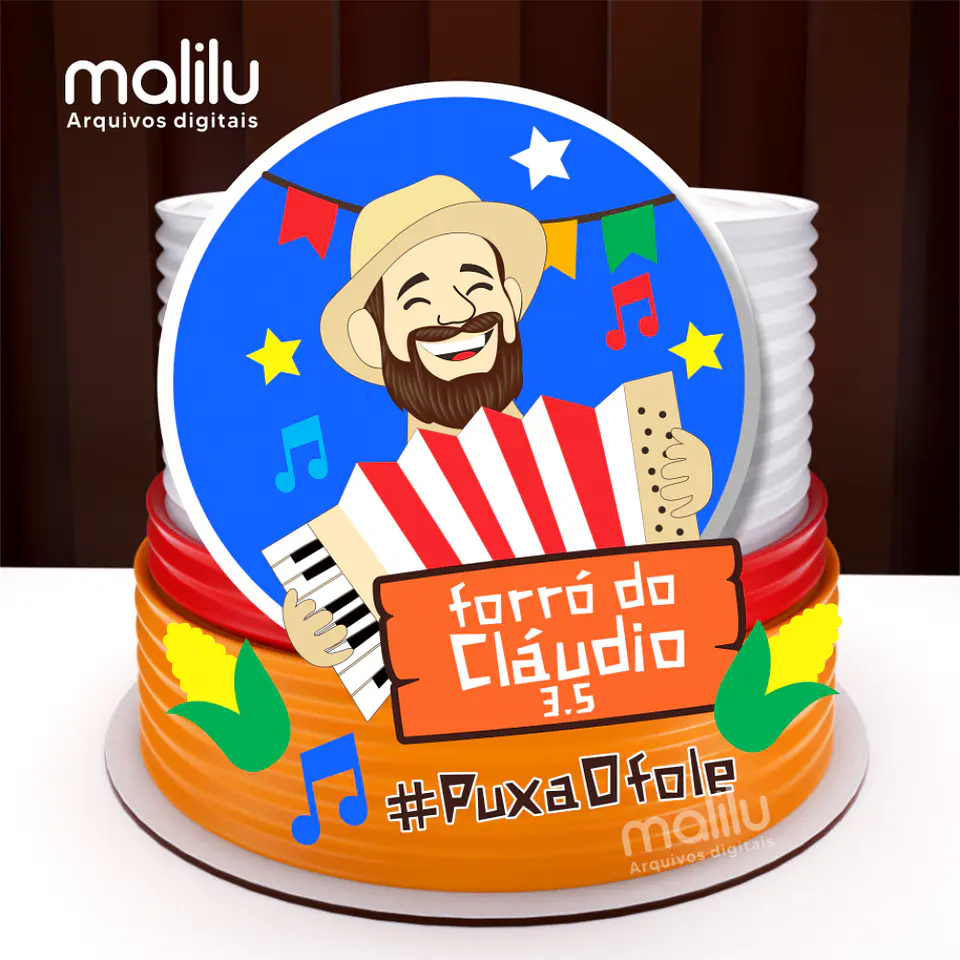 Arquivo Topo de Bolo Festa Junina Sanfoneiro - MALILU 1