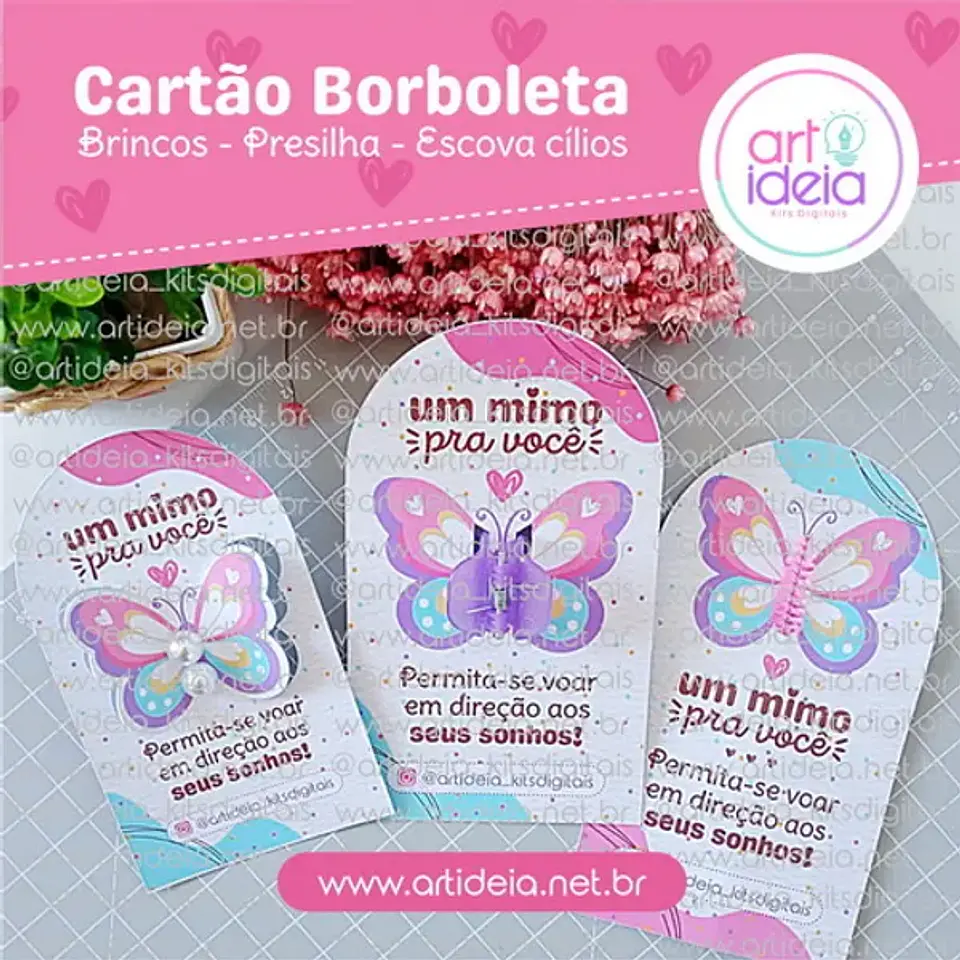 Arquivo de Corte Card Borboleta Brincos, Piranha ou Escovinha - ART IDEIA 1