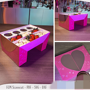 Arquivo de Corte Caixa Petiscos Fondue Namorados - SOMENTE MOLDE - LILATELIÊ