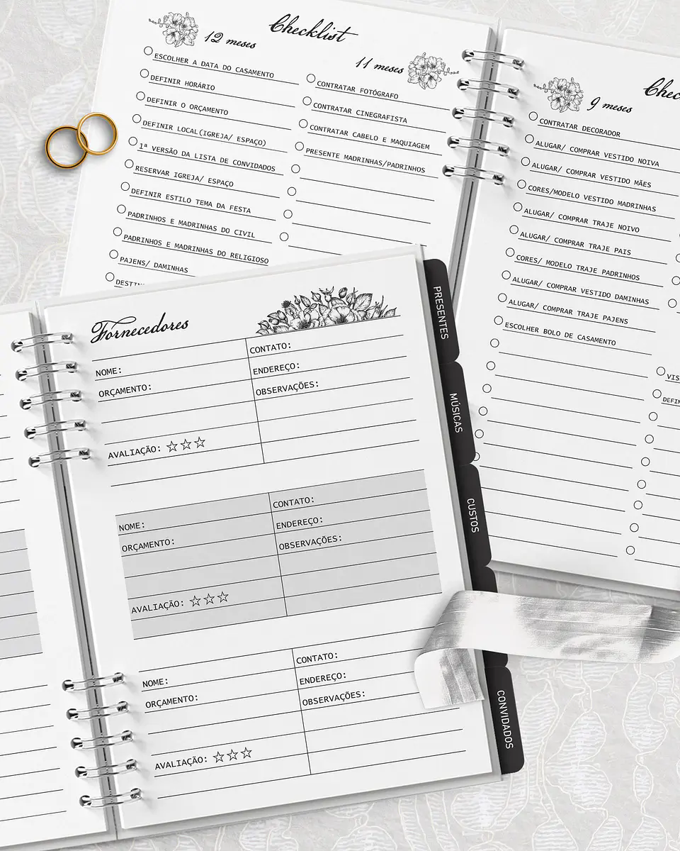 Arquivo Planner da Noiva A5 - BICHO PAPEL 9