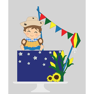 Arquivo de Corte Topo Festa Junina Bebê com Sanfona