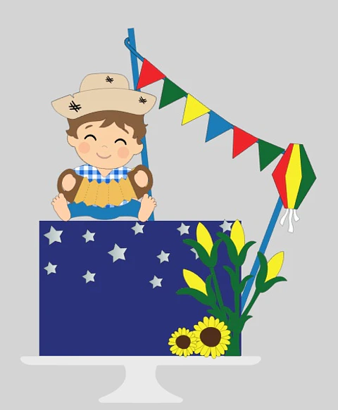 Arquivo de Corte Topo Festa Junina Bebê com Sanfona