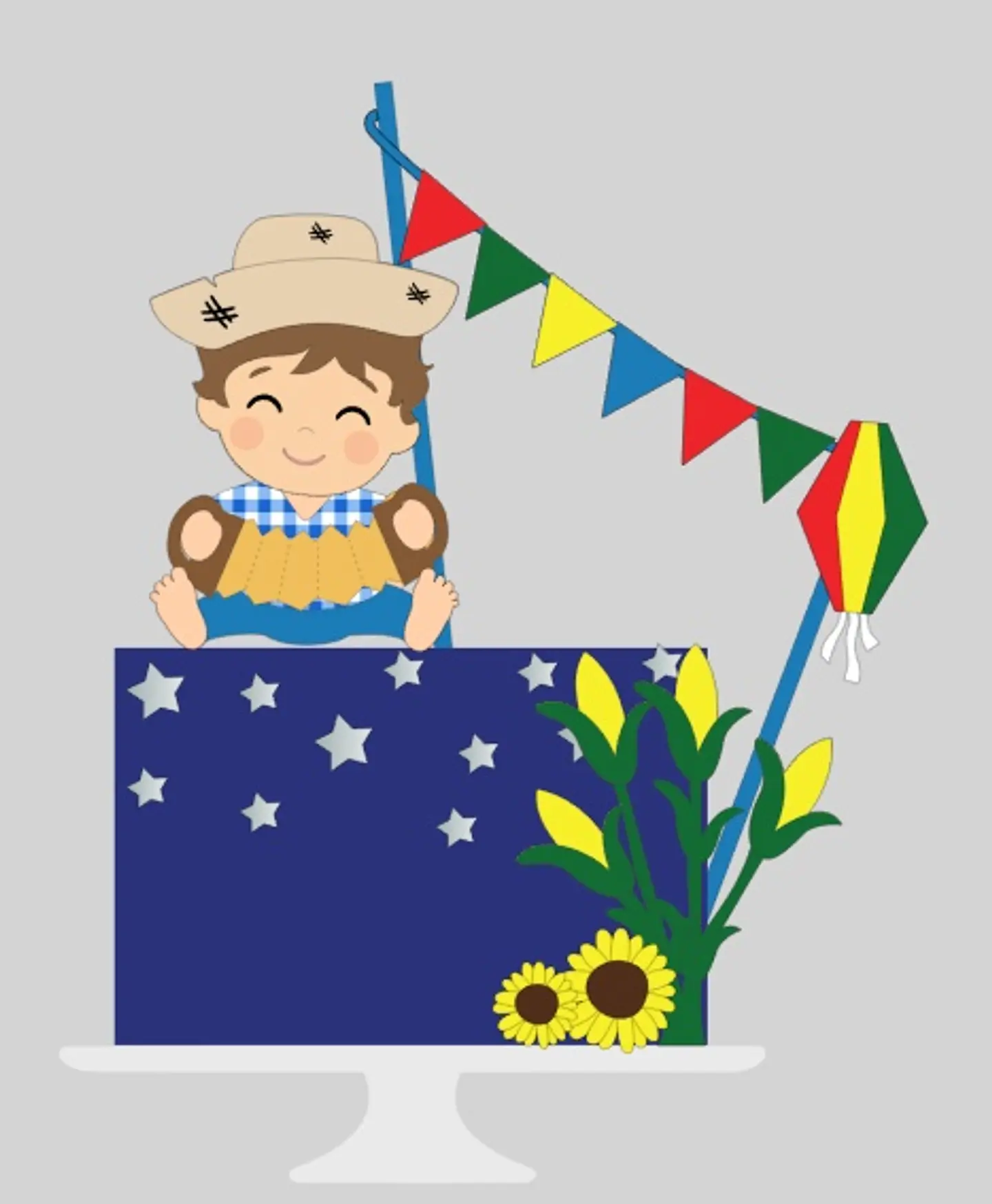 Arquivo de Corte Topo Festa Junina Bebê com Sanfona 1