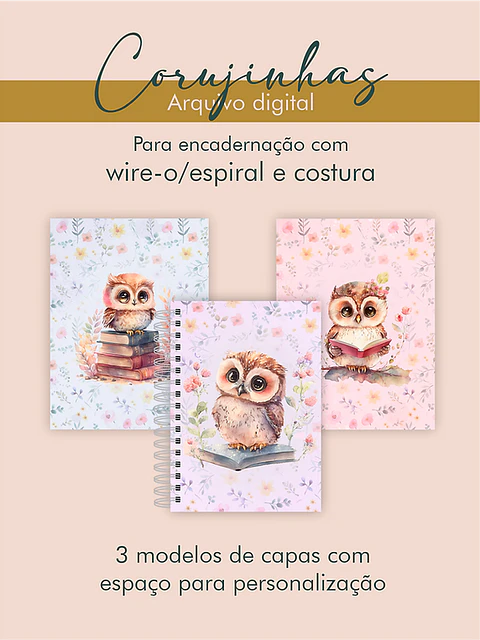 Arquivo Capas para Encadernação Corujinhas - Perfeito Miolo