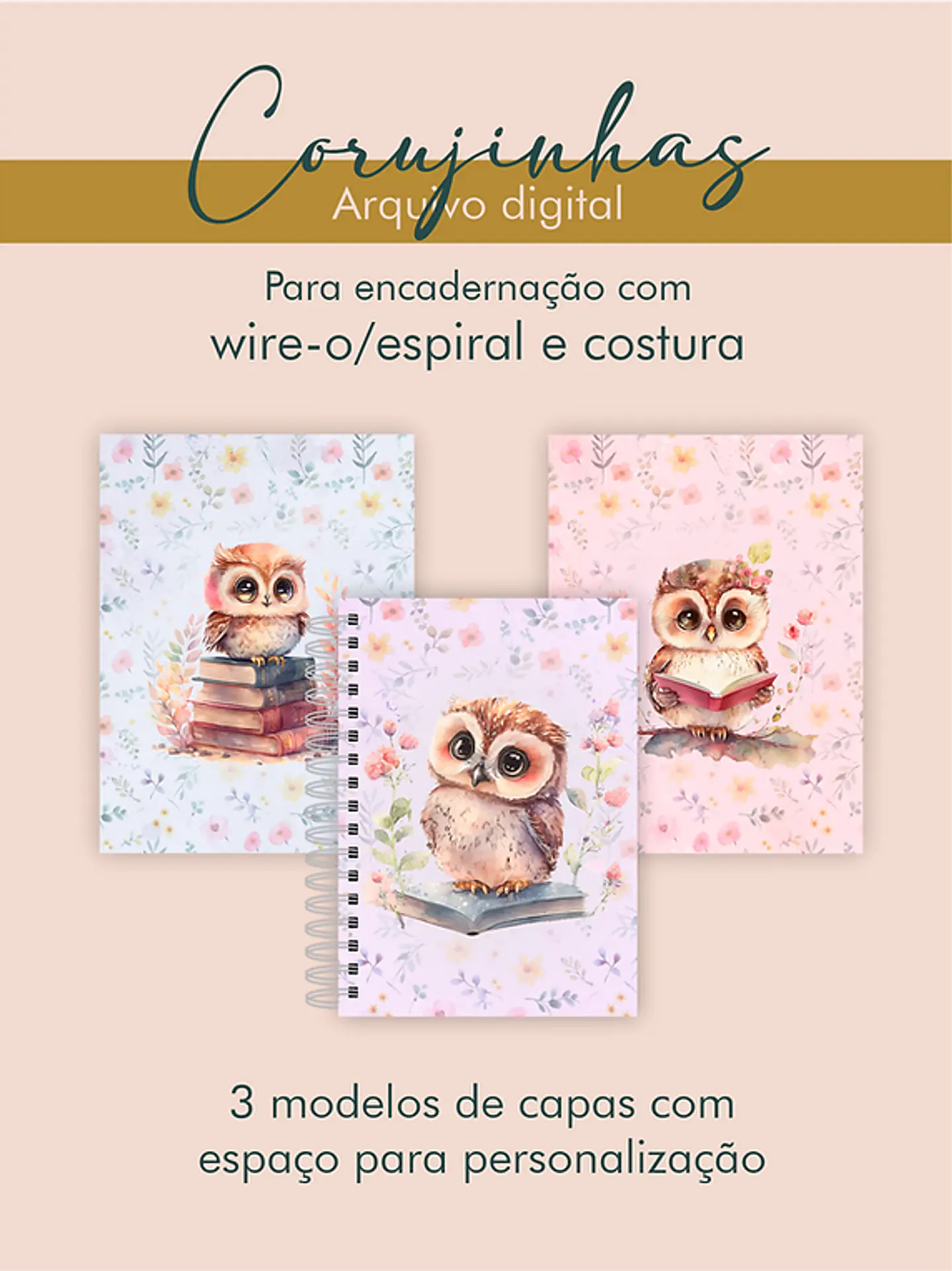 Arquivo Capas para Encadernação Corujinhas - Perfeito Miolo 1