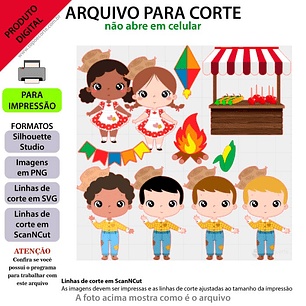Arquivo de Corte Topo Festa Junina Casal Cute