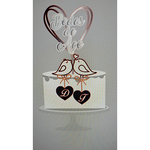 Arquivo de Corte Topo Casamento Bodas de Aço