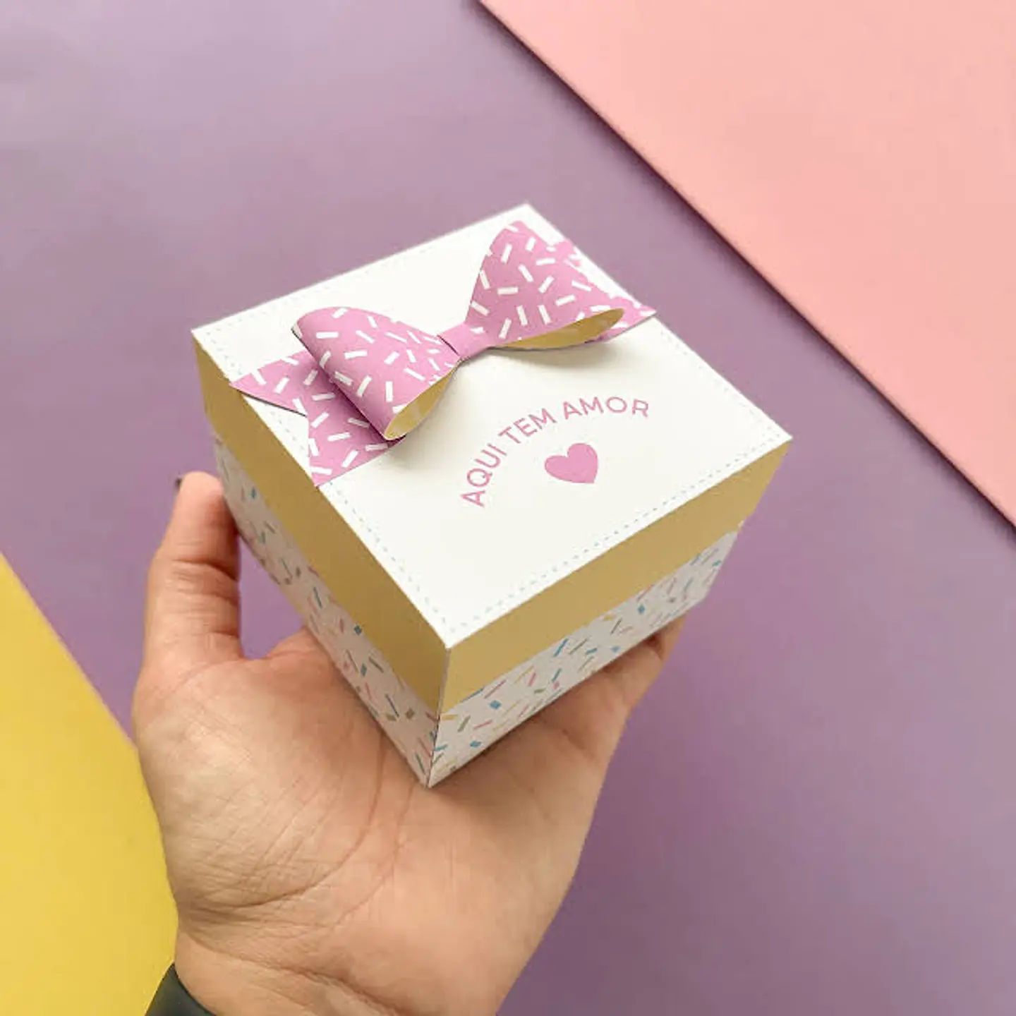 Arquivo de Corte Caixinha Presente com Laço 1