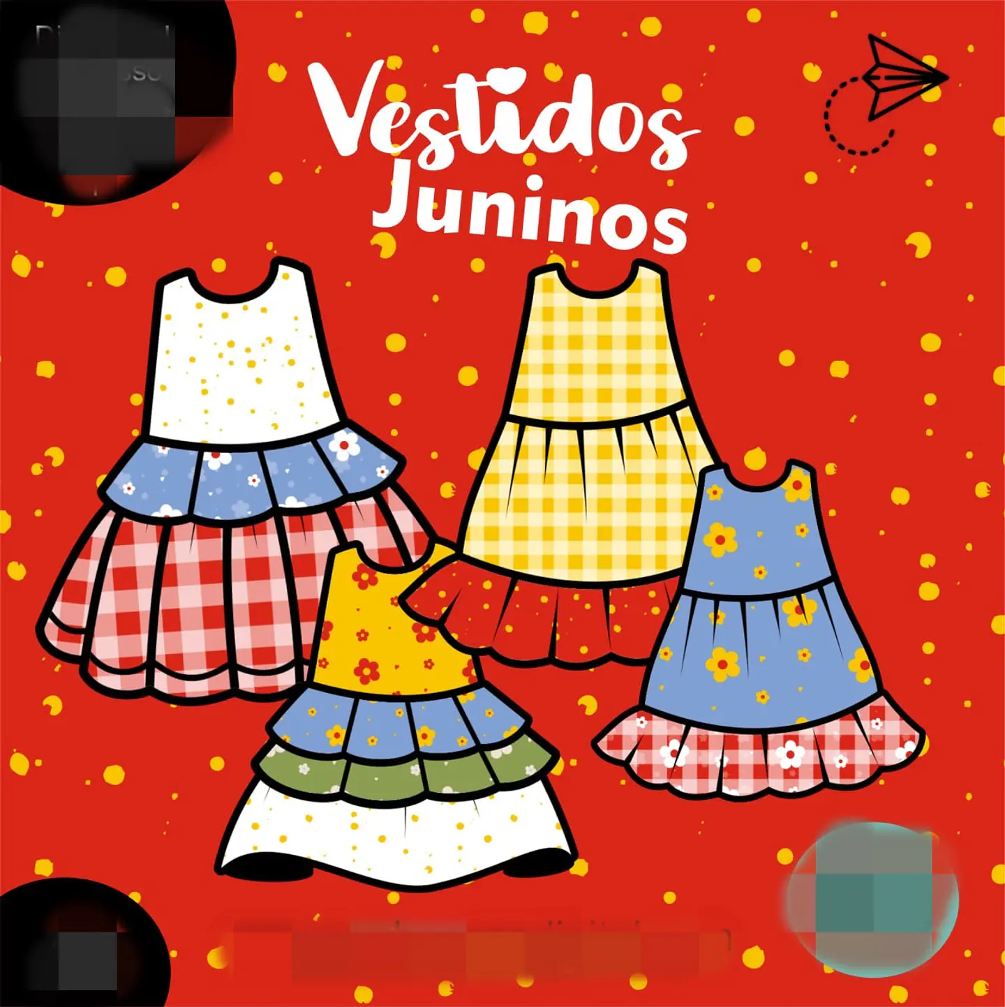 Kit Digital Vestidos Juninos - BONECA DIGITAL 1