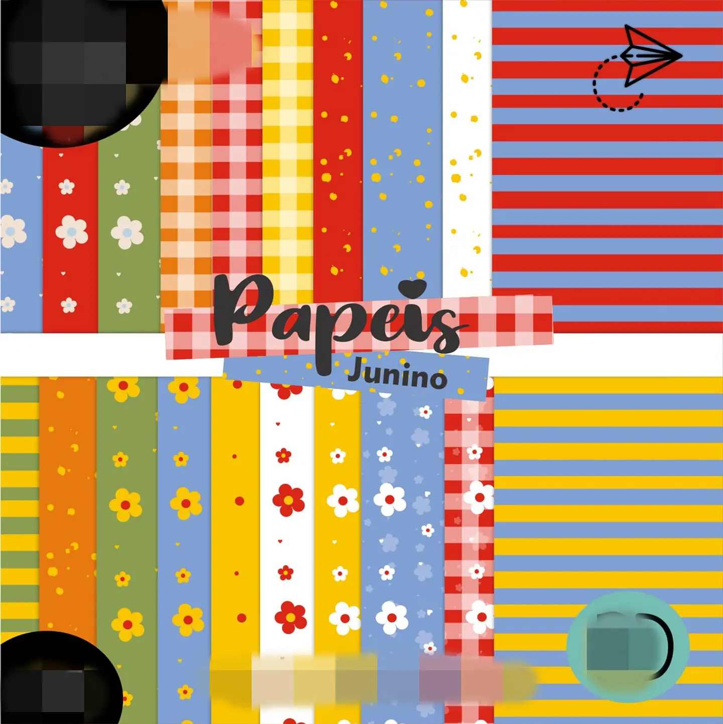 Arquivo Kit Digital Festa Junina Papéis - BONECA DIGITAL 1
