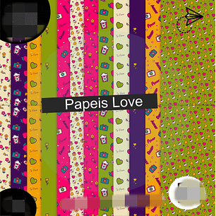 Kit Digital Dia dos Namorados Papéis Love - BONECA DIGITAL