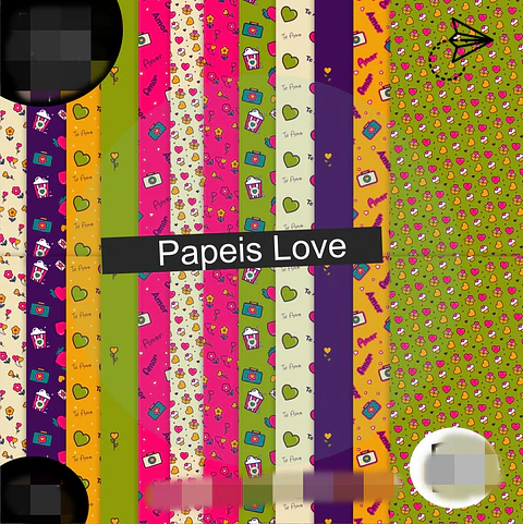 Kit Digital Dia dos Namorados Papéis Love - BONECA DIGITAL