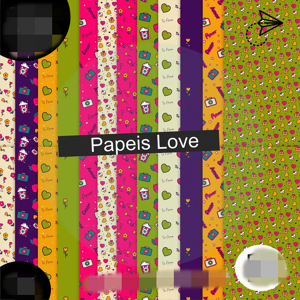 Kit Digital Dia dos Namorados Papéis Love - BONECA DIGITAL 1