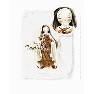 Ilustração Digital Santa Teresinha (Santinhos) | Carinas Paper