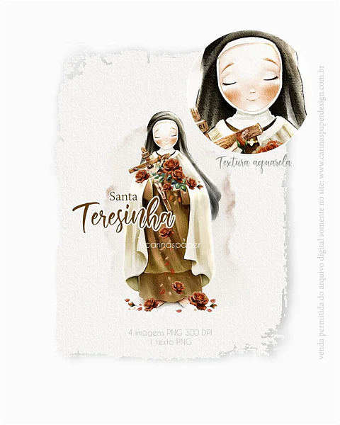 Ilustração Digital Santa Teresinha (Santinhos) | Carinas Paper