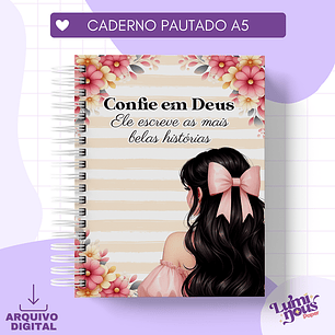 Arquivo Caderno Pautado A5 Confie em Deus - LUMINOUS